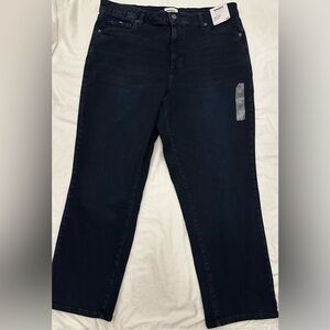 NWT Sonoma Women's High Rise Straight Denim Dark Blue Jeans Size 16W